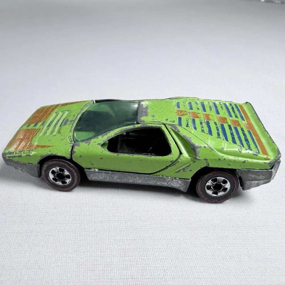 Vintage 1969 Hot Wheels Redline Carabo Lime Green Hong Kong Scissor Doors #9696